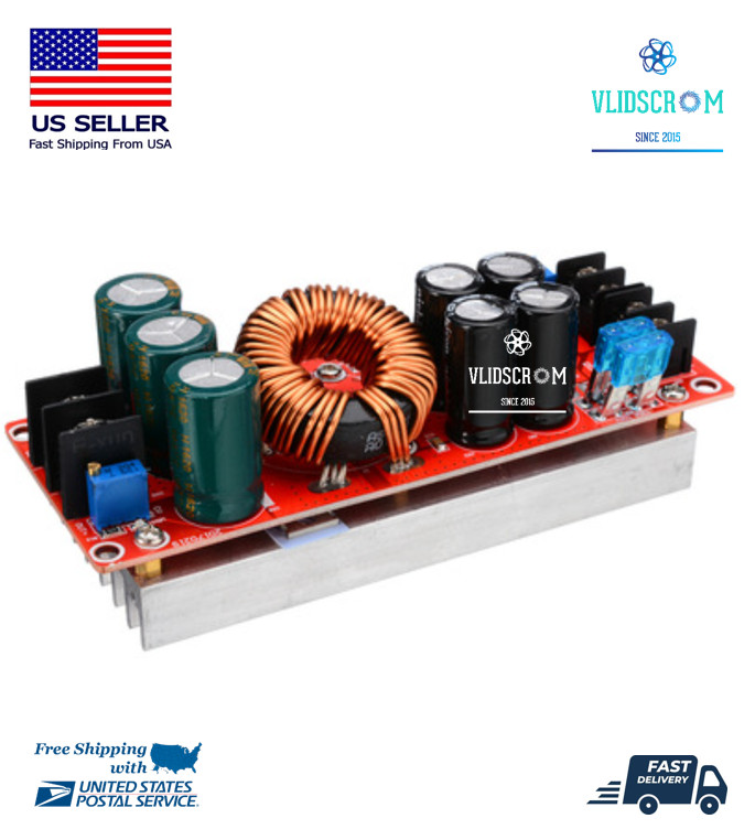 1200W DC Boost Converter 20A Constant High Power Supply Module 8-60V 12-83V