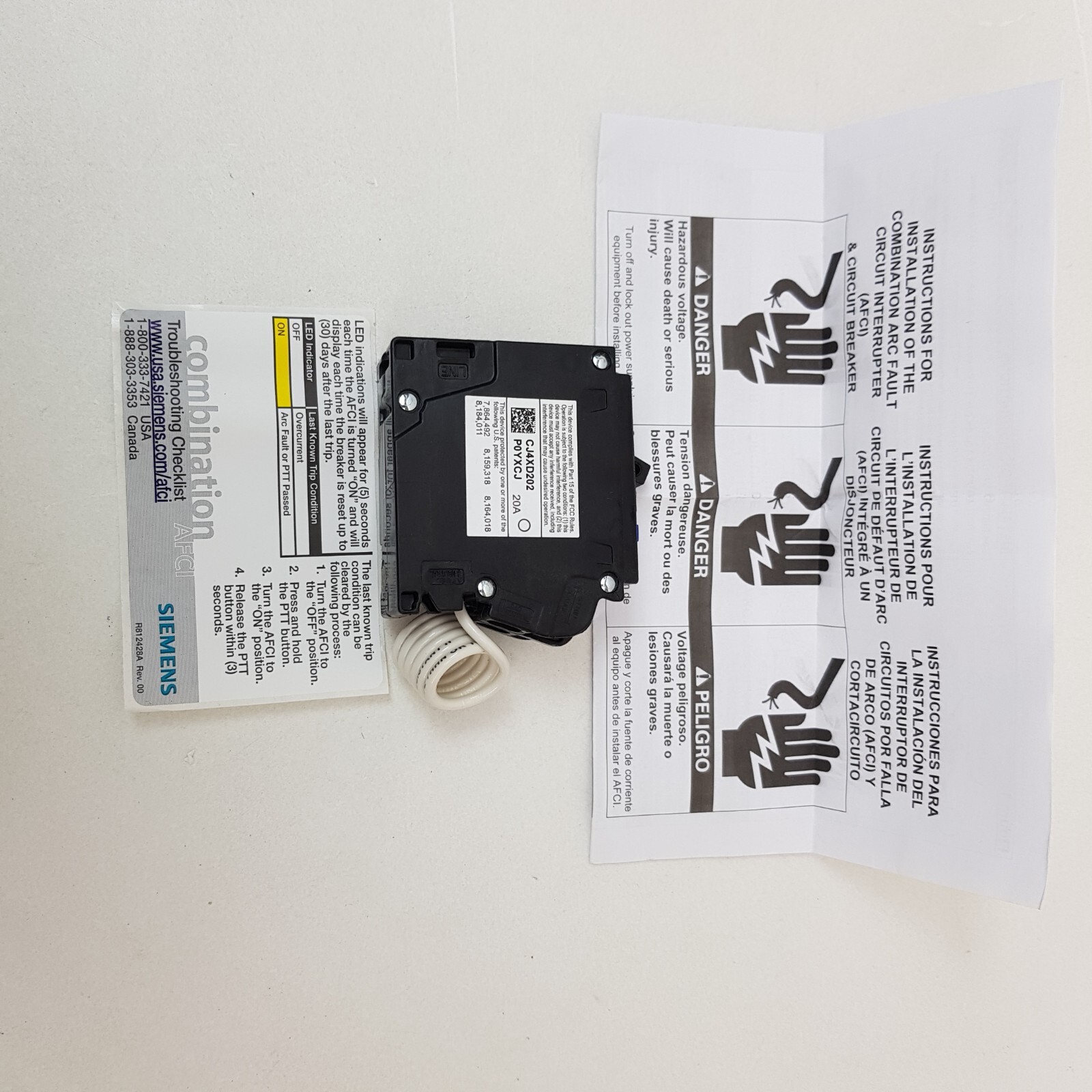 Siemens QA120AFC 20-Amp Single Pole 120-Volt Plug-On AFCI Breaker Free Shipping