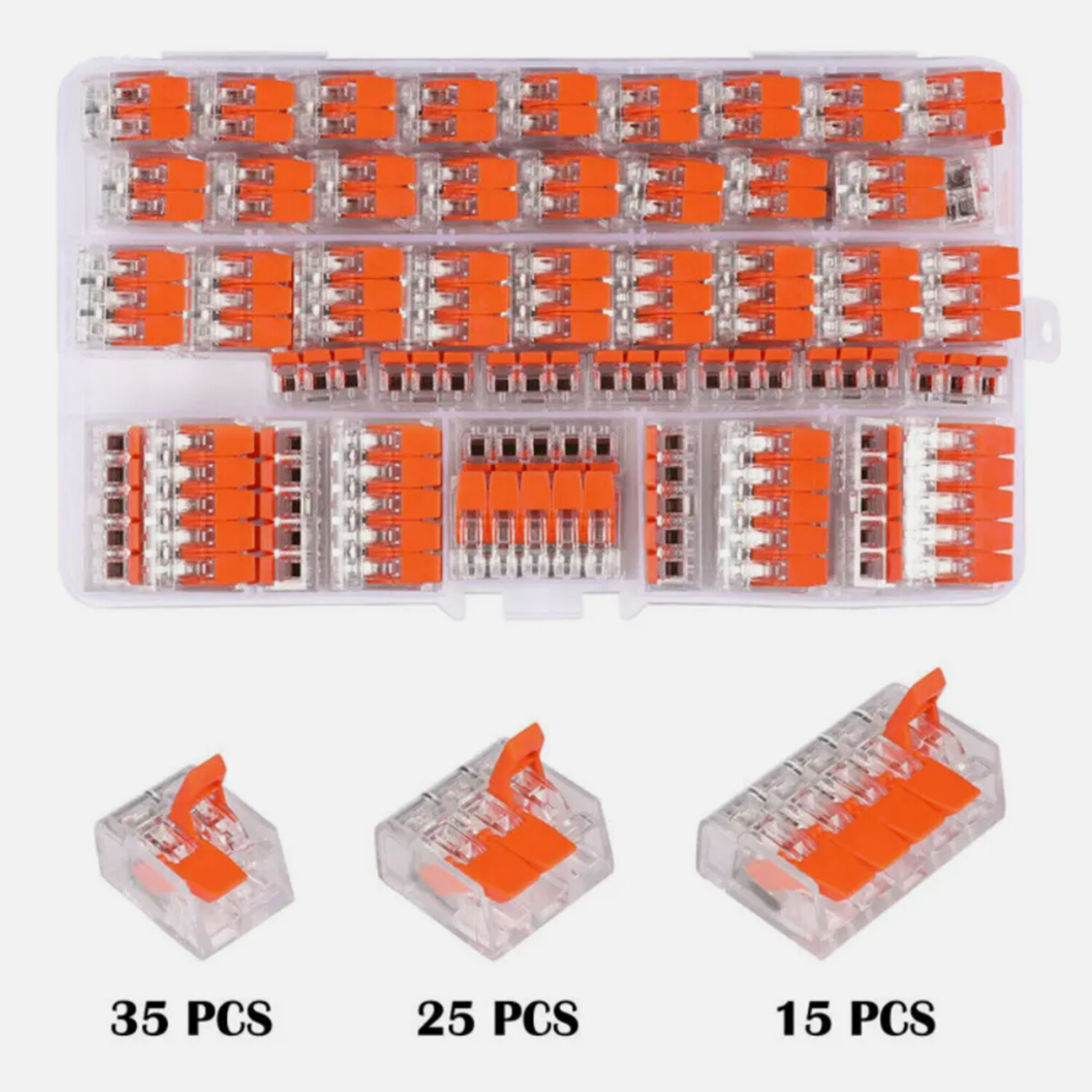 75Pcs 221-412 Lever Nut Compact Splicing Wire Connectors – 2/3/5 Conductor Set