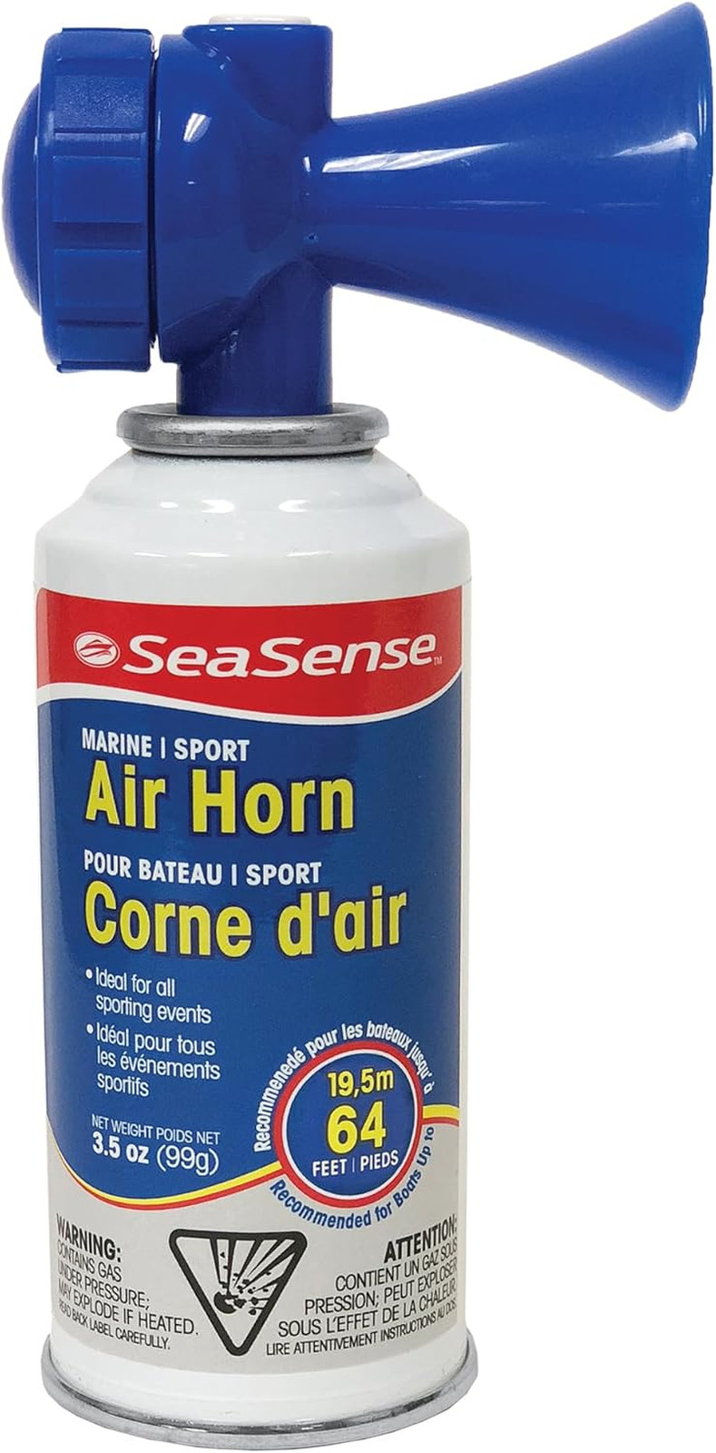 Air Horn – Large Size (3.5 Oz), 118 Db – Loud 1 Mile Range, Meets EPA & USCG Sta