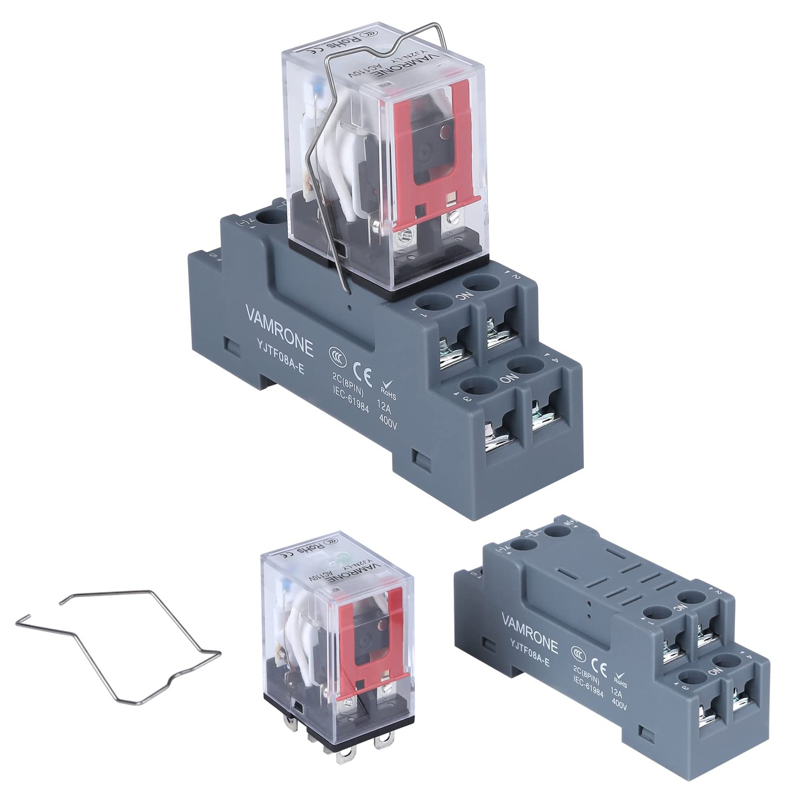 8Pin DPDT Power Relay 10A 110/120V AC Coil LED Indicator for Industrial