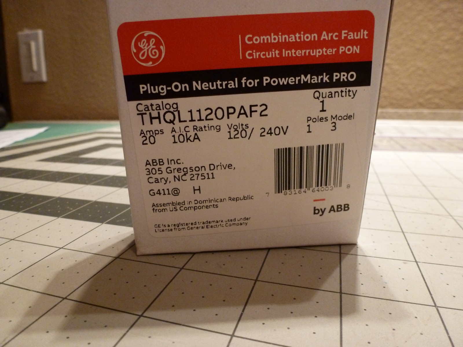 10 – GE THQL1120PAF2 Combo Arc Fault Circuit Breaker: 20A – 120/240V – 10kA -NEW