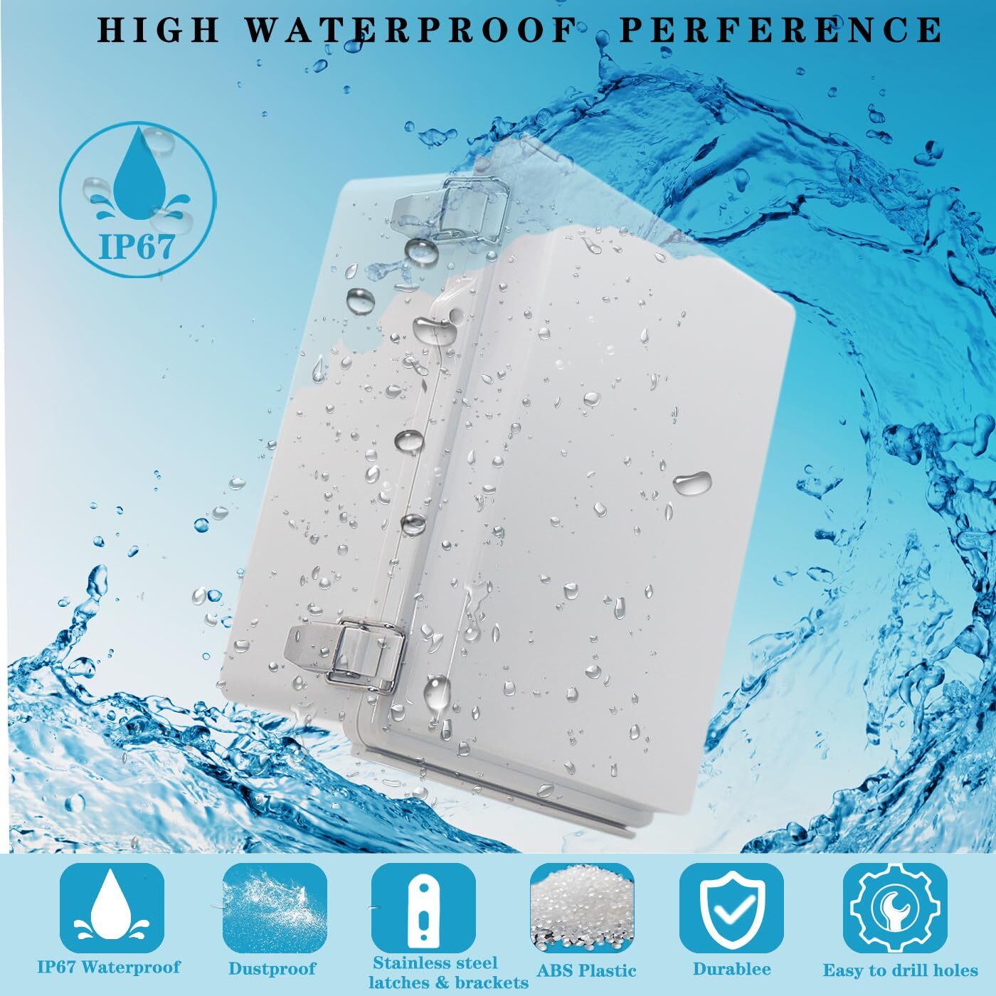 Outdoor Waterproof Electrical Box Junction Box Weatherproof IP67 ABS Plastic