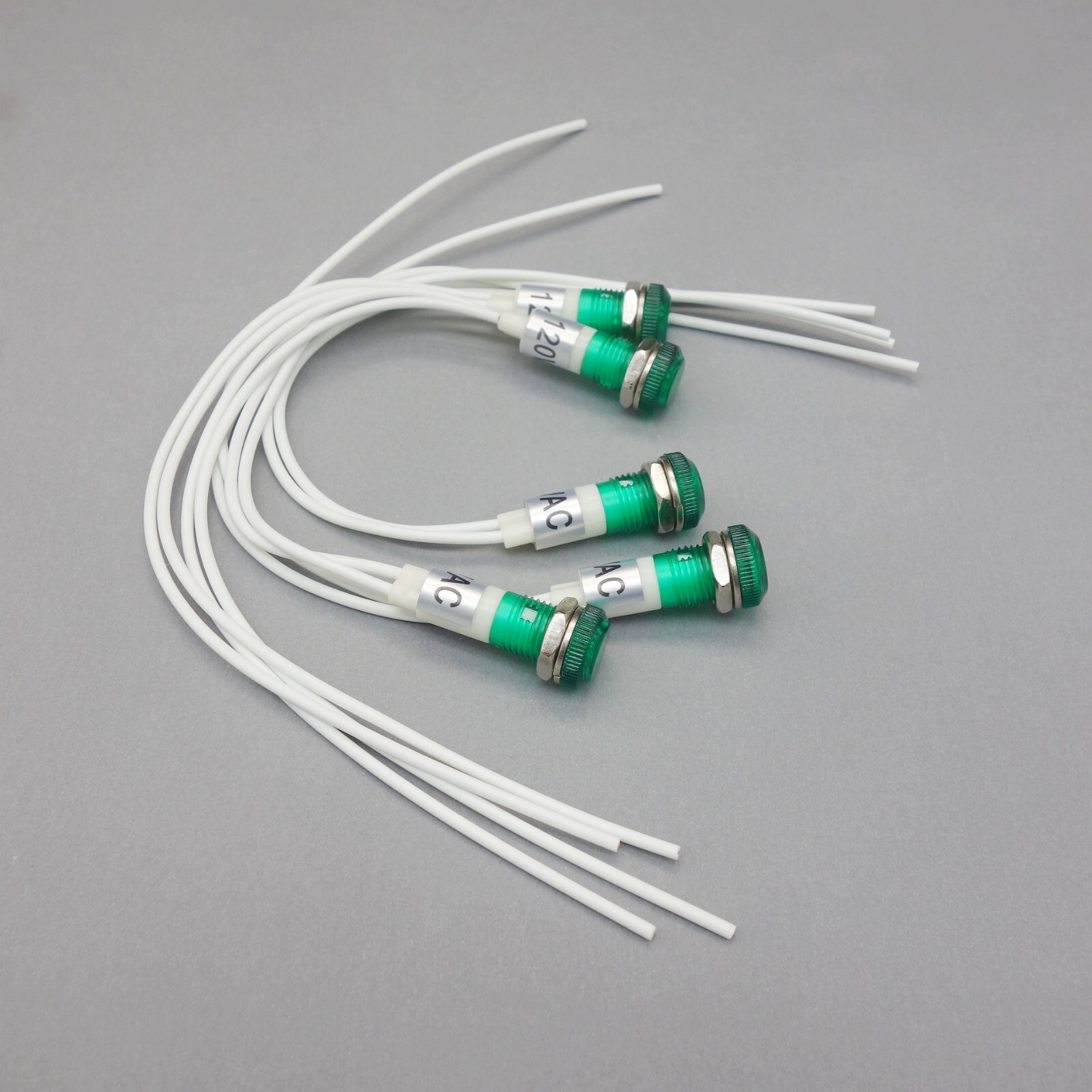 50Pcs 120V AC 10mm GREEN Panel Mounting LED Indication Signal Pilot Lights USKY3
