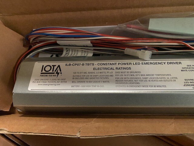 IOTA ILB-CP07-B-TBTS CONSTANT POWER LED DRIVER, EMERGENCY, 10-60V, 7W, 120/277V