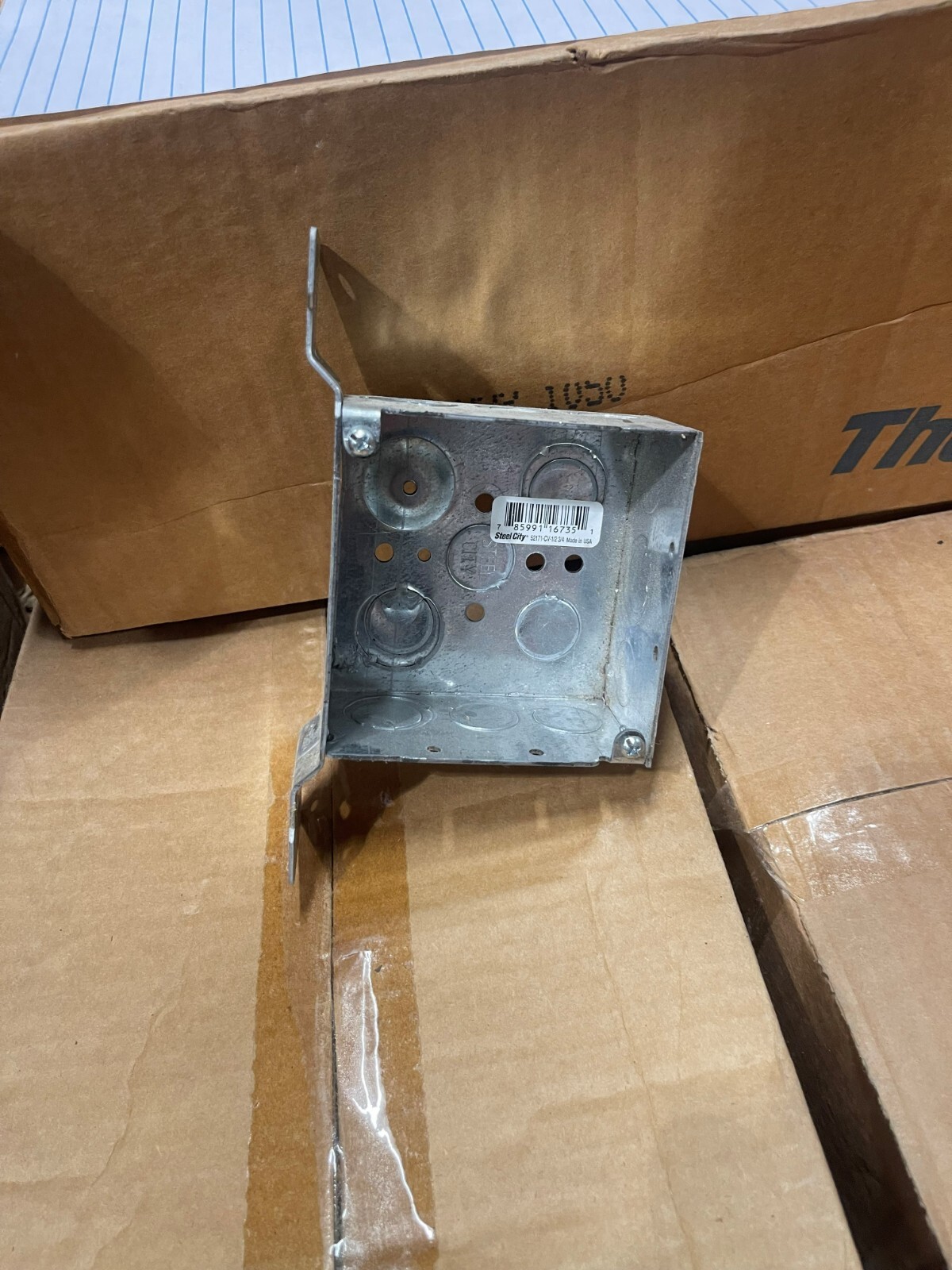 Steel City 52171-CV1/2-3/4 4 x 2-1/8 Inch Steel Square Box with 1/2 and 3/4
