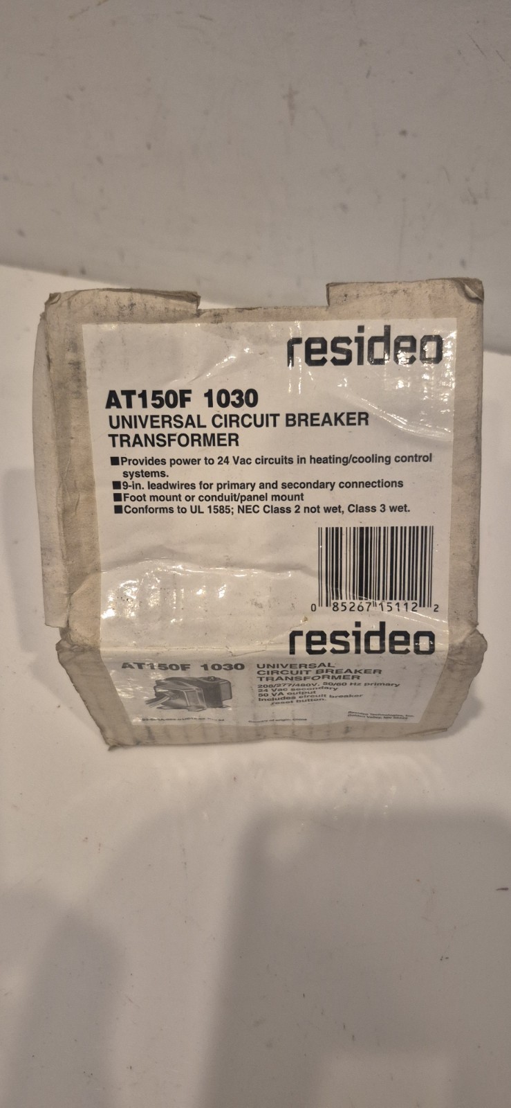 Resideo AT150F 1022: Universal Circuit Breaker Transformer 120/208/240 50/60Hz