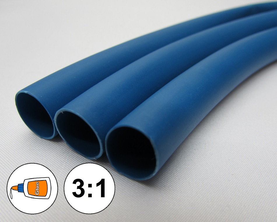 (1 FOOT) 3/8″ Blue Heat Shrink Tube 3:1 Dual Wall Adhesive Glue Marine/to 0.375″