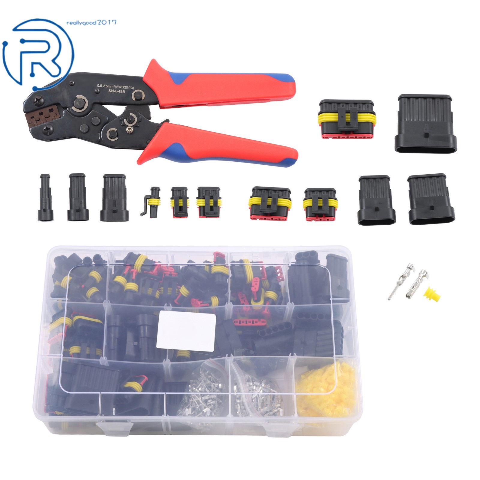 800Pcs Automotive Electrical Wire Connectors Plug Kit W/Tool 1/2/3/4/5/6 Pin