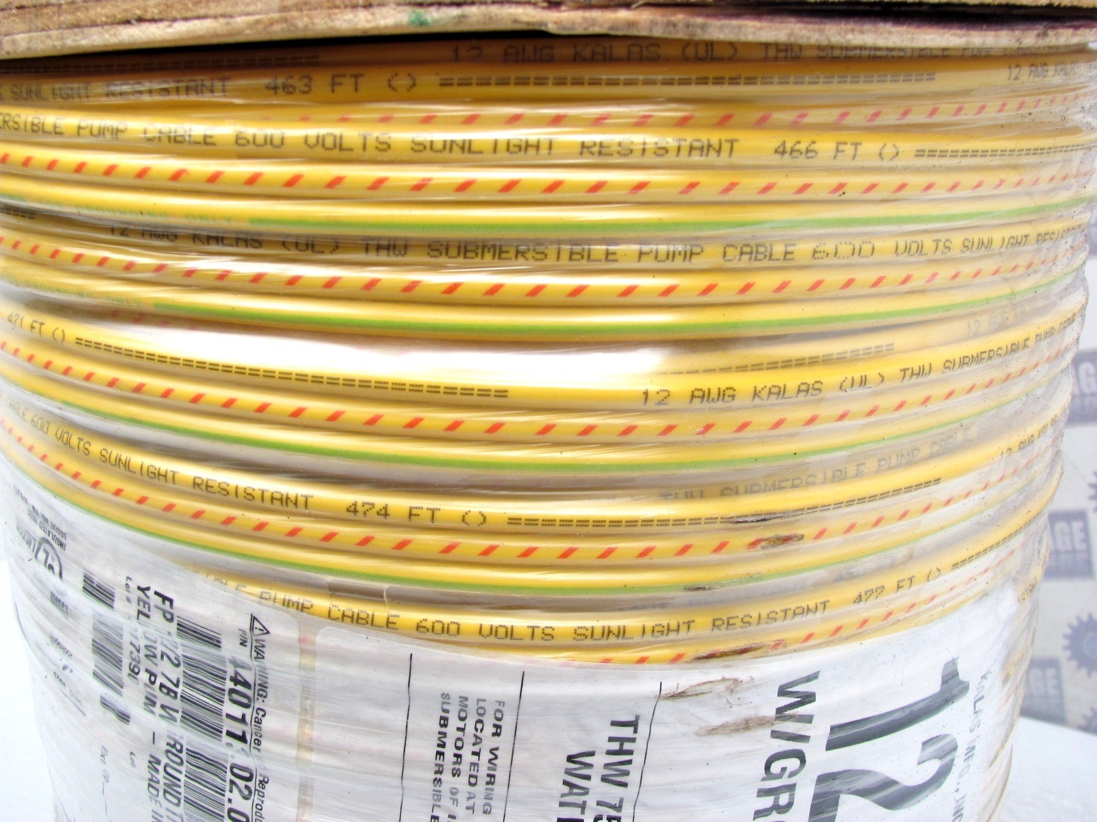 12/2 w/GROUND – FLAT SUBMERSIBLE WATER PUMP WIRE 600V – 10ft (CUT to LENGTH)