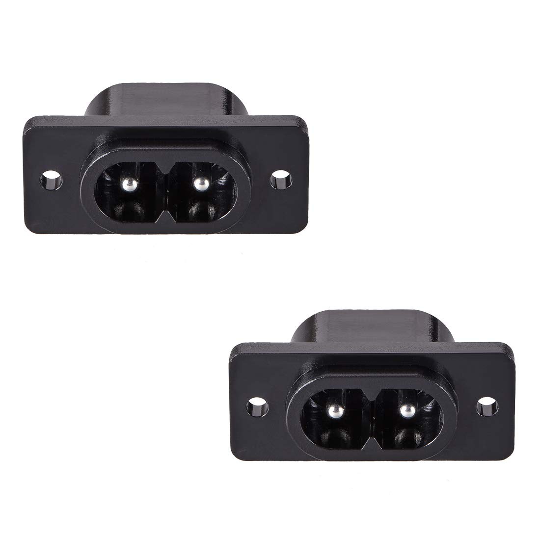 uxcell C8 Panel Mount Plug Adapter AC250V 2.5A 2 Pins IEC Inlet Module Plug…